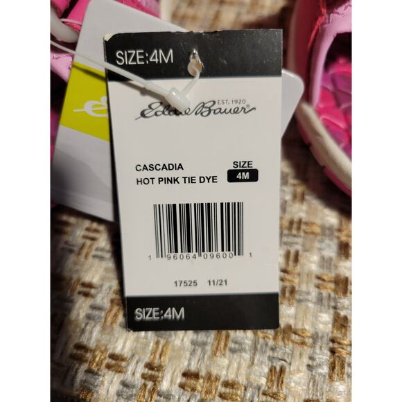 Eddie Bauer Cascadia Hot Pink Tie Dye adjustable Girls River sandals size 4M NWT - Picture 3 of 8